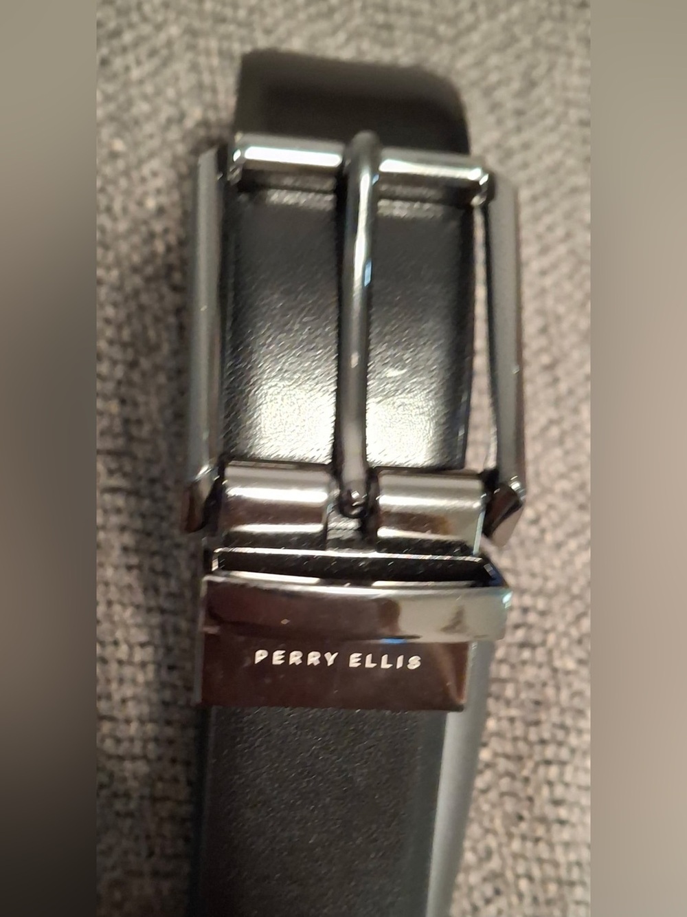 Perry Ellis Black Belt with Silver Buckle